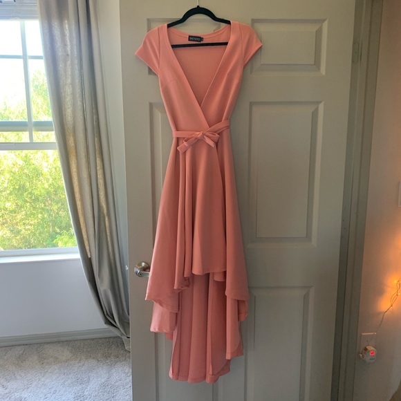 ShowPo Chasing Forever high-low Wrap Maxi Dress in Blush, Size 8 - Picture 2 of 11
